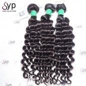 Tissage Cheveux Humain Mongolian Deep Wave Real Virgin Remy Human Hair Extensions 3 or 4 Bundles Natural Black Color