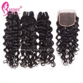 3 Bundle Hair Deals With Lace Closure 4x4 Jerry Curl Cheap Virgin Remy Hair Extensions