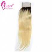Blond Hair Ombre Ideas 1b 613 Straight Virgin Human Hair Lace Closure