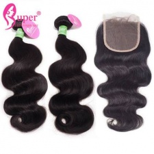 Best Match Body Wave Top Lace Closure 4x4 With 3 or 4 Bundles Premium Peruvian Virgin Human Hair Extensions For Sale