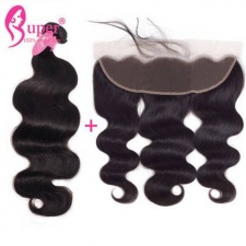 13x4 Lace Frontal Closure With 2 or 3 Bundles Cheap Brazilian Body Wave Real Remy Human Hair Extensions Deluxe Standard