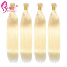 3 or 4 Bundles Brazilian 613 Platinum Honey Blonde Virgin Human Hair Extensions Straight For Sale