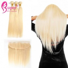 613 Blonde Lace Frontal Closure 13x4 With Best Straight Human Hair Bundles