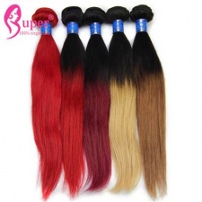Ombre Brazilian Straight Human Hair Extensions 3 or 4 Bundle Deals Colored Hair Weaving Cheap Wholesale Price