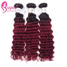 Ombre Hair Dye Color 1b 99j Deep Wave Hair Extensions Wholesale Price