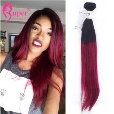 1b 99j Ombre Hair With Dark Roots Natural Straight Virgin Remy Hair Bundle