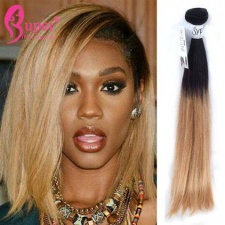 1b 27 Short Blonde Ombre Hair Extensions Straight Human Hair For Sale