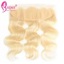 613 Honey Blonde Virgin Human Hair Body Wave Ear To Ear Lace Frontal Closure 13x4