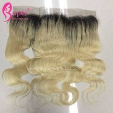 Ear To Ear Lace Frontal Closure 13x4 Brazilian Body Wave Ombre Color 1b 613 Blonde