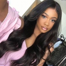 Natural Human Hair Lace Front Wigs For Black Women Body Wave 180% Density