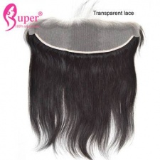 Transparent Lace Frontal Closure 13x4 Unprocessed Brazilian Straight Virgin Human Hair Natural Black Color