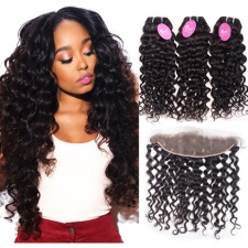 Human Hair Weave Bundles With Lace Frontal 13x4 Jerry Curly Cheap Remy Hair