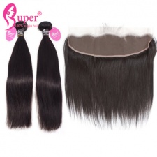 Natural Straight Hair With Lace Frontal Closure 13x4 Best Burmese Virgin Hair For Sale