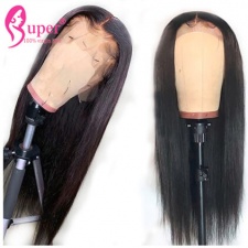 360 Lace Wigs Pre Plucked Brazilian Real Human Hair Straight Black Color 130% Density